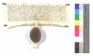 Archidiakonus Reinwald de Koßbot beauftragt den Pfarrer zu Lendsiedel, den Kaplan zu investieren; ausgestellt o.O., 1455; Pergament, Siegel: Archidiakonus.