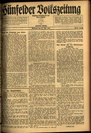 Ausgabe vom Mittwoch, den 21. Juli 1920.