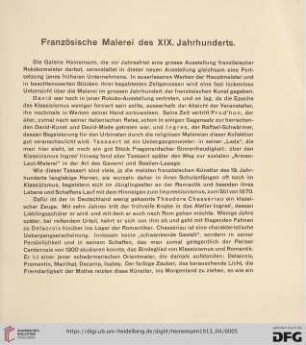 Französische Malerei des XIX. Jahrhunderts