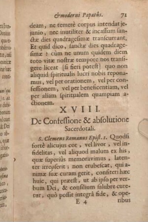 XVIII. De Confessione & absolutione Sacerdotali.