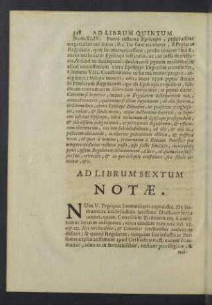 Ad librum sextum notae.
