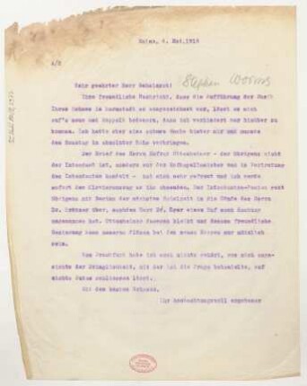 Brief an Karl Stephan : 04.05.1918