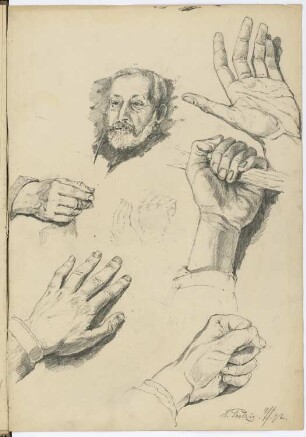 Skizzenbuch F1: Portrait, Handstudien