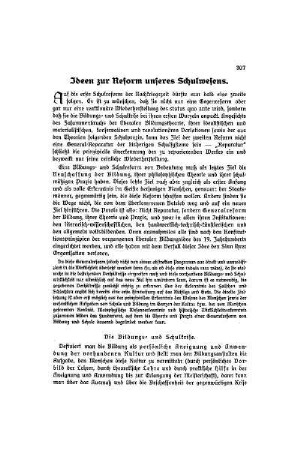 Ideen zur Reform unseres Schulwesens