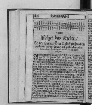 Hierbey Folget das Gebet/ ...