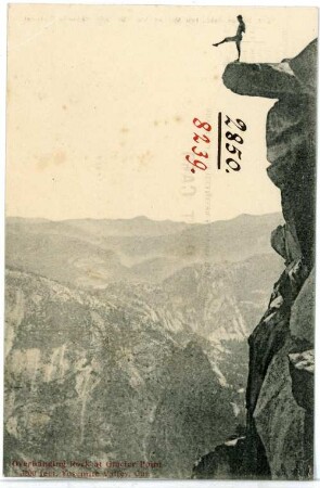Yosemite. Overhanging Rock at Glacier Point, Yosemite, Cal.