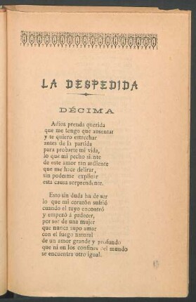 La despedida : Décima