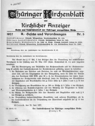 Nr. 5 : 1. Juli 1927
