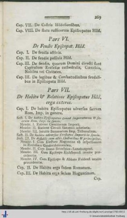 Pars VI. De Feudis Episcopat. Hild.
