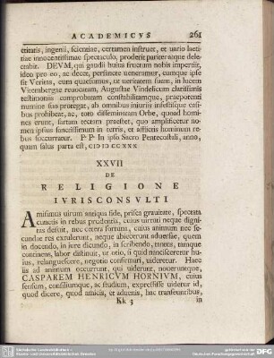 XXVII De Religione Iurisconsulti