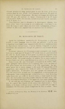 IX. Mandarins et tribut