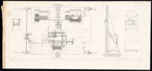 Nasmythsche Dampframme: Bl. 56: Grundriss, Schwellwerk: Grundriss, Querschnitt (aus: Bauausführungen des preußischen Staats, Bd. 2)