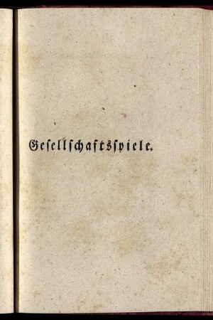 Gesellschaftsspiele.