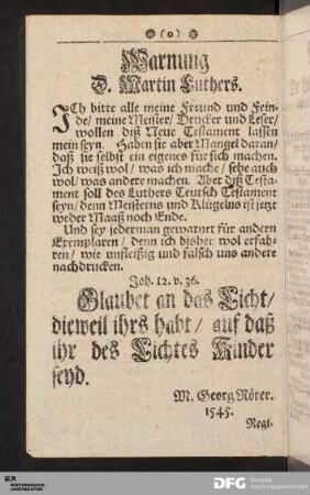 Warnung D. Martin Luthers.