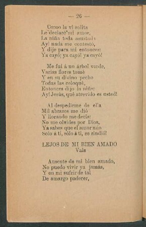 Lejos de mi bien amado : Vals