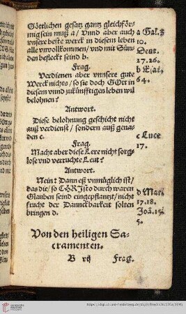 Von den heiligen Sacramenten