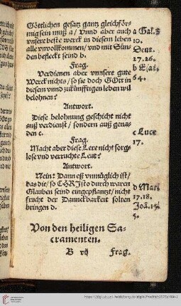 Von den heiligen Sacramenten