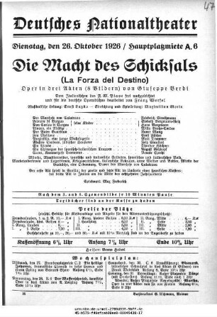Die Macht des Schicksals (La Forza del Destino)