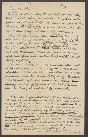 Brief an Bernhard Köhler : 11.08.1903
