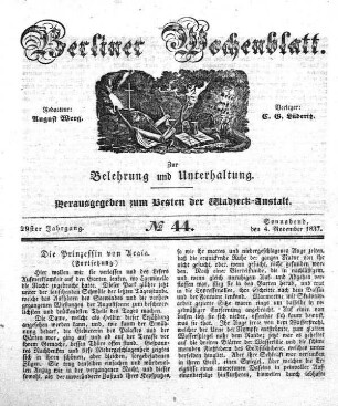 No. 44, Sonnabend, den 4. November 1837.