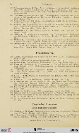 Freimaurerei (Nr. 696-709)