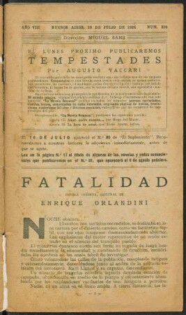 1924008350: Fatalidad : novela inédita