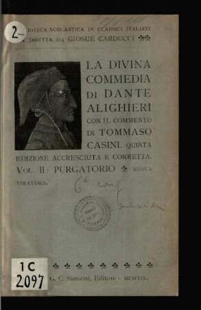 La divina commedia di Dante Alighieri / Volume 2