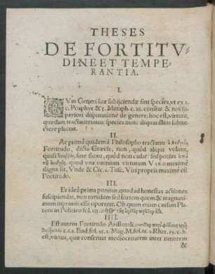 Theses De Fortitudine Et Temperantia.