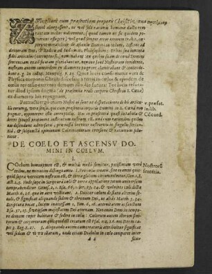 De Coelo Et Ascensu Domini In Coelum.