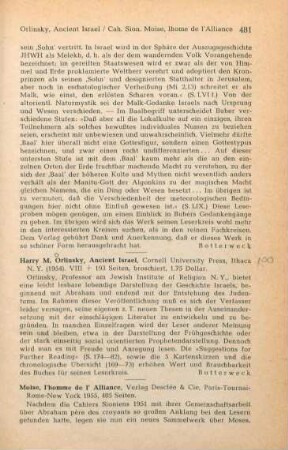481-482 [Rezension] Moïse, l'homme de l'alliance