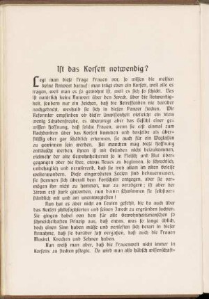 Ist das Korsett notwendig?