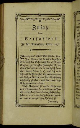 Zusatz des Verfassers Zu der Anmerkung Seite 277.