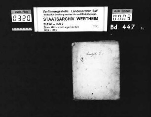 Renovatur der wertheimischen Atz zu Gerichtstetten am 20./30. Mai 1694
