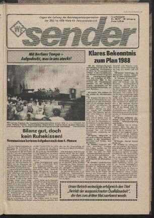 Betriebszeitung 'WF-Sender', Nr.28/1987 (3. Juliausgabe 1987)