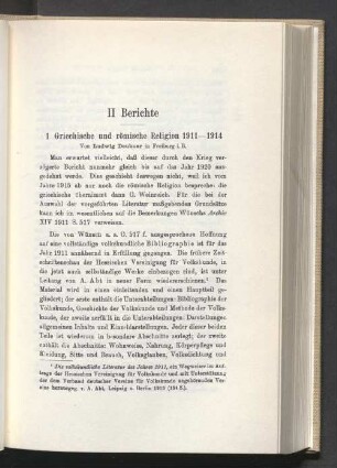 1 Griechische und römische Religion 1911—1914