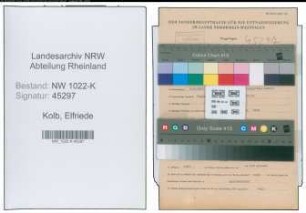 Entnazifizierung Elfriede Kolb , geb. 08.09.1893 ()