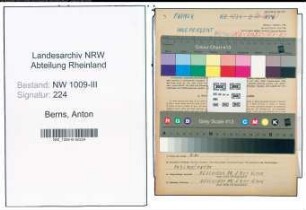 Entnazifizierung Anton Berns , geb. 31.05.1902 (Landwirt)