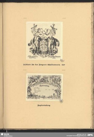 Abb. 1: Festkarte für den Jüngeren Künstlerverein. 1837 Abb. 2: Jagdeinladung
