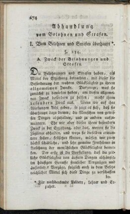 I. Vom Belohnen und Strafen überhaupt