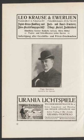 Hugo Spannaus Spielleiter der Operette