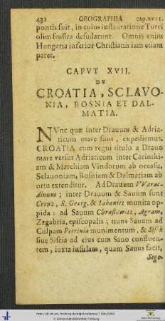 Caput XVII De Croatia, Sclavonia, Bosnia Et Dalmatia