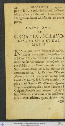 Caput XVII De Croatia, Sclavonia, Bosnia Et Dalmatia