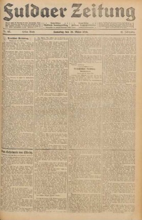 Ausgabe vom Samstag, den 21. März 1914.