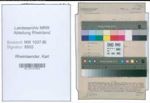 Entnazifizierung Karl Rheinlaender , geb. 13.05.1886 (Stadtamtmann)