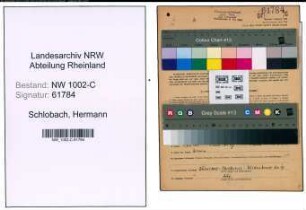 Entnazifizierung Hermann Schlobach, geb. 13.07.1889 (Techn.Kaufmann)