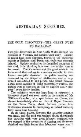 THE GOLD DISCOVERY - THE GREAT RUSH TO BALLARAT