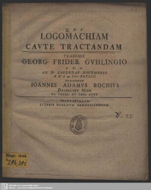 Logomachiam Caute Tractandam