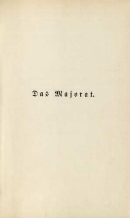 Das Majorat