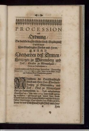 Procession und Ordnung