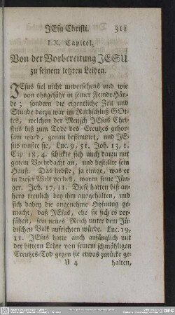 LX. Capitel. Von der Vorbereitung JESU zu seinem letzten Leiden